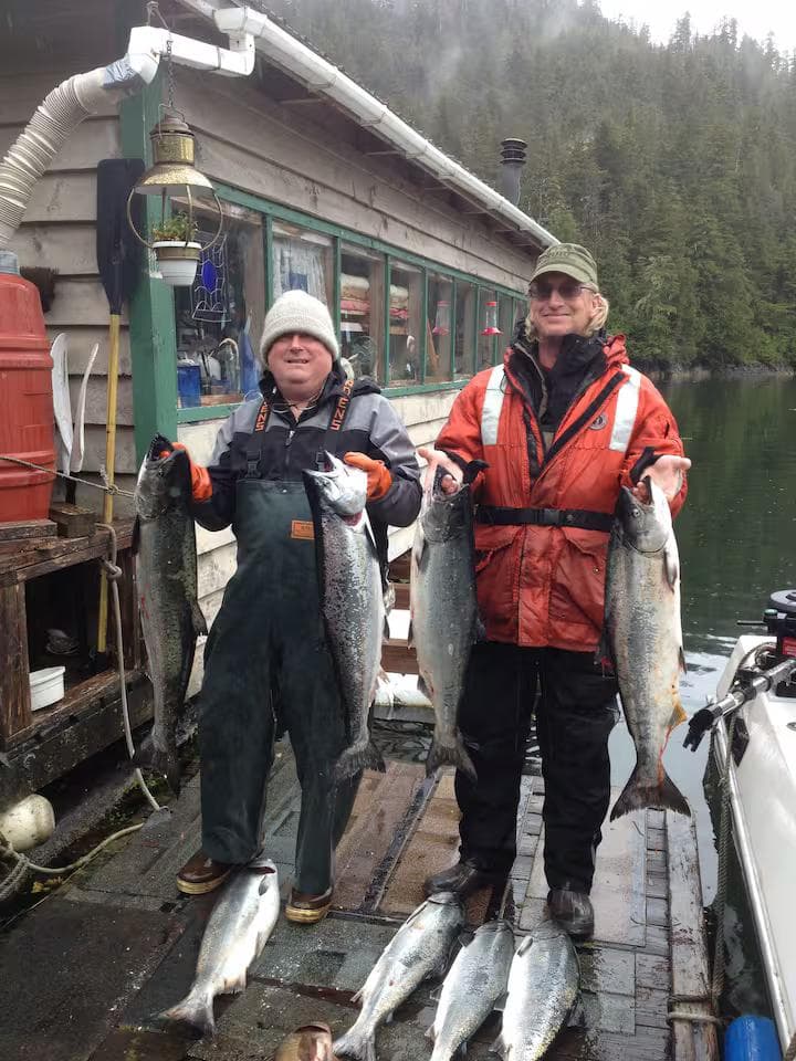 Captain Jim Phillips at the caboose float stay